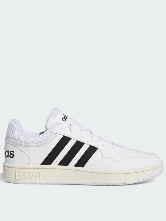 front image of adidas-sportswear-mens-hoops-30-trainers-whiteblack