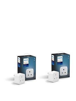 Product photograph of Philips Hue Hue Smart Plug 2-pack from very.co.uk
