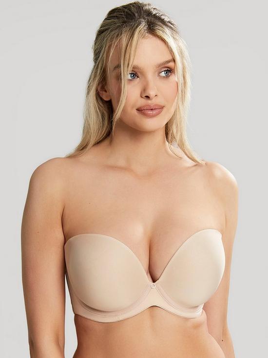 front image of cleo-by-panache-faith-moulded-plunge-strapless-bra-beige