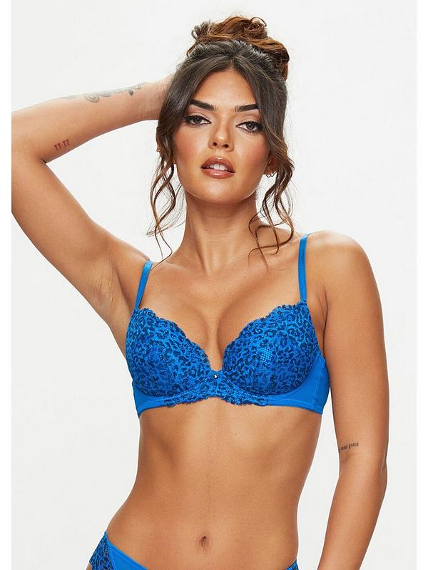 Ann Summers Sexy Lace Planet Padded Plunge Blue Animal
