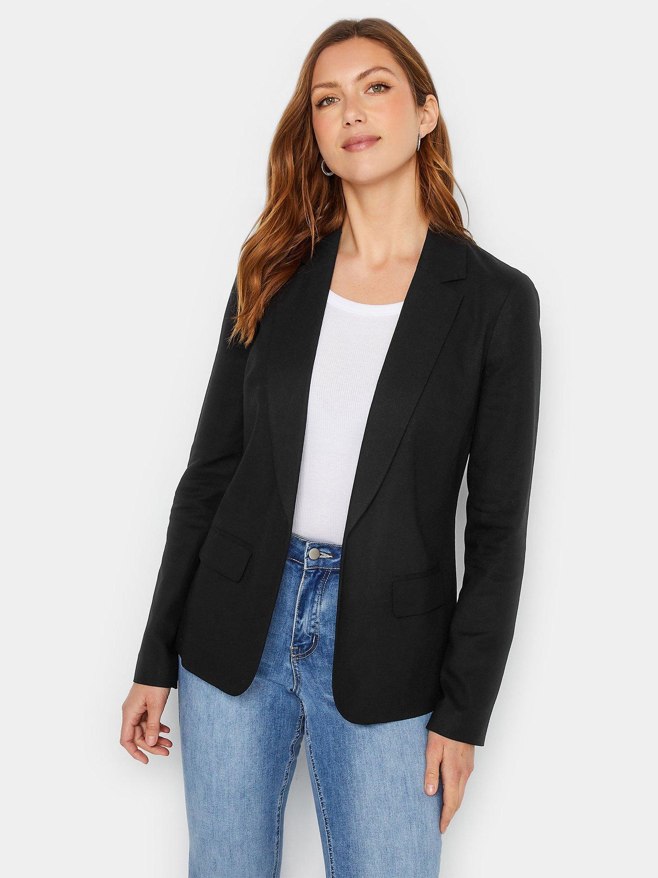 Black linen store jacket ladies