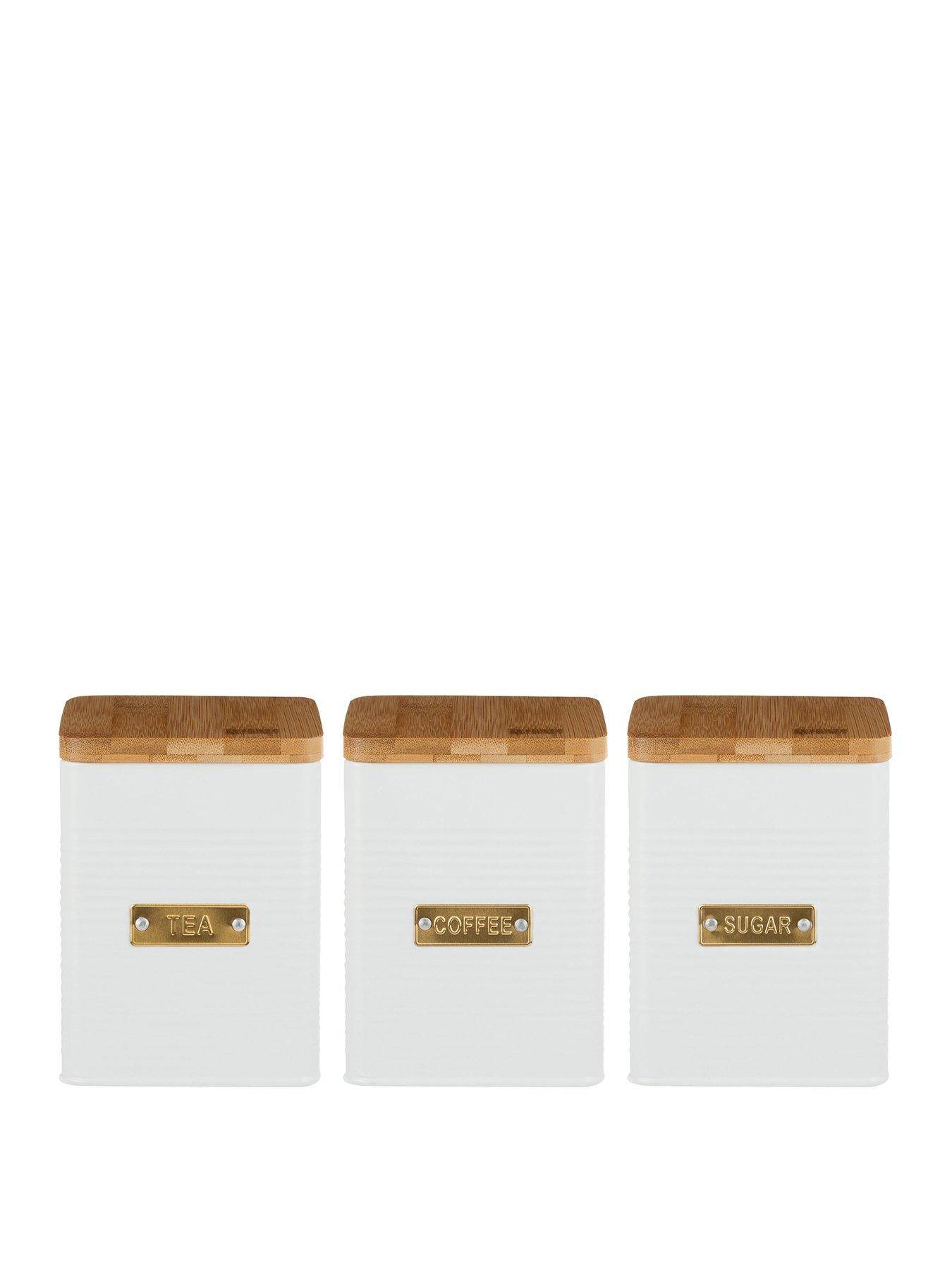 Product photograph of Typhoon Otto Square Tea Coffee And Sugar Storage Canisters from very.co.uk