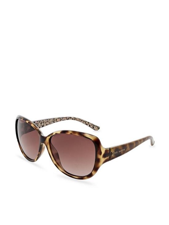front image of ted-baker-oversized-sunglasses-champagne
