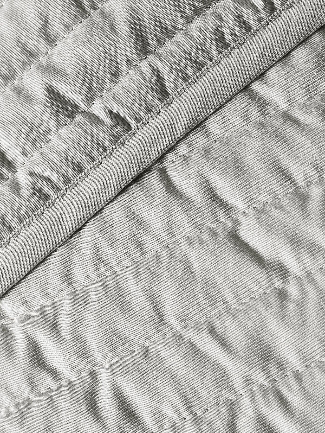 Image 3 of 4 of Bianca Quilted Lines Bedspread Throw in Silver