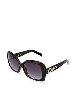 karen millen oversized sunglasses - tort/gold