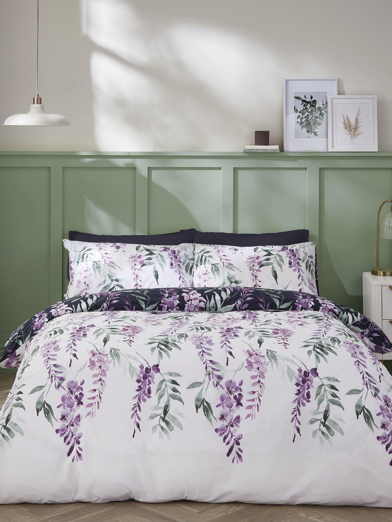 Catherine Lansfield Wisteria Duvet Cover Set - White
