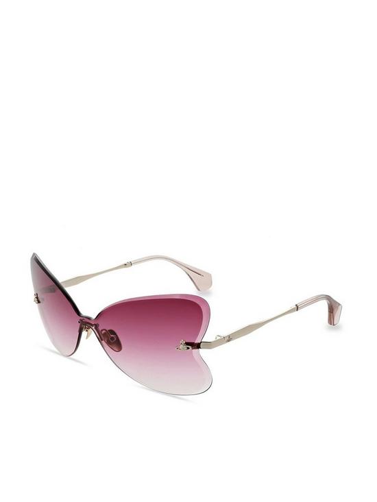 front image of vivienne-westwood-butterfly-sunglasses-gold