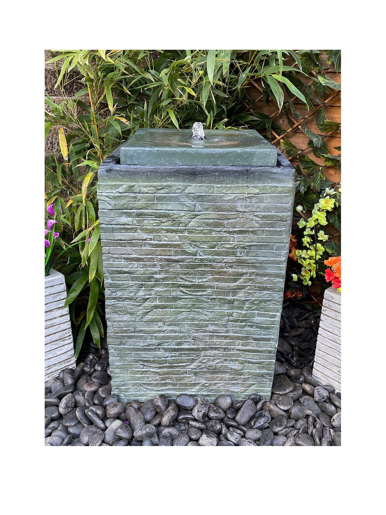 Product photograph of Tranquility Mosaic Cube Mainspowered Water Feature from very.co.uk