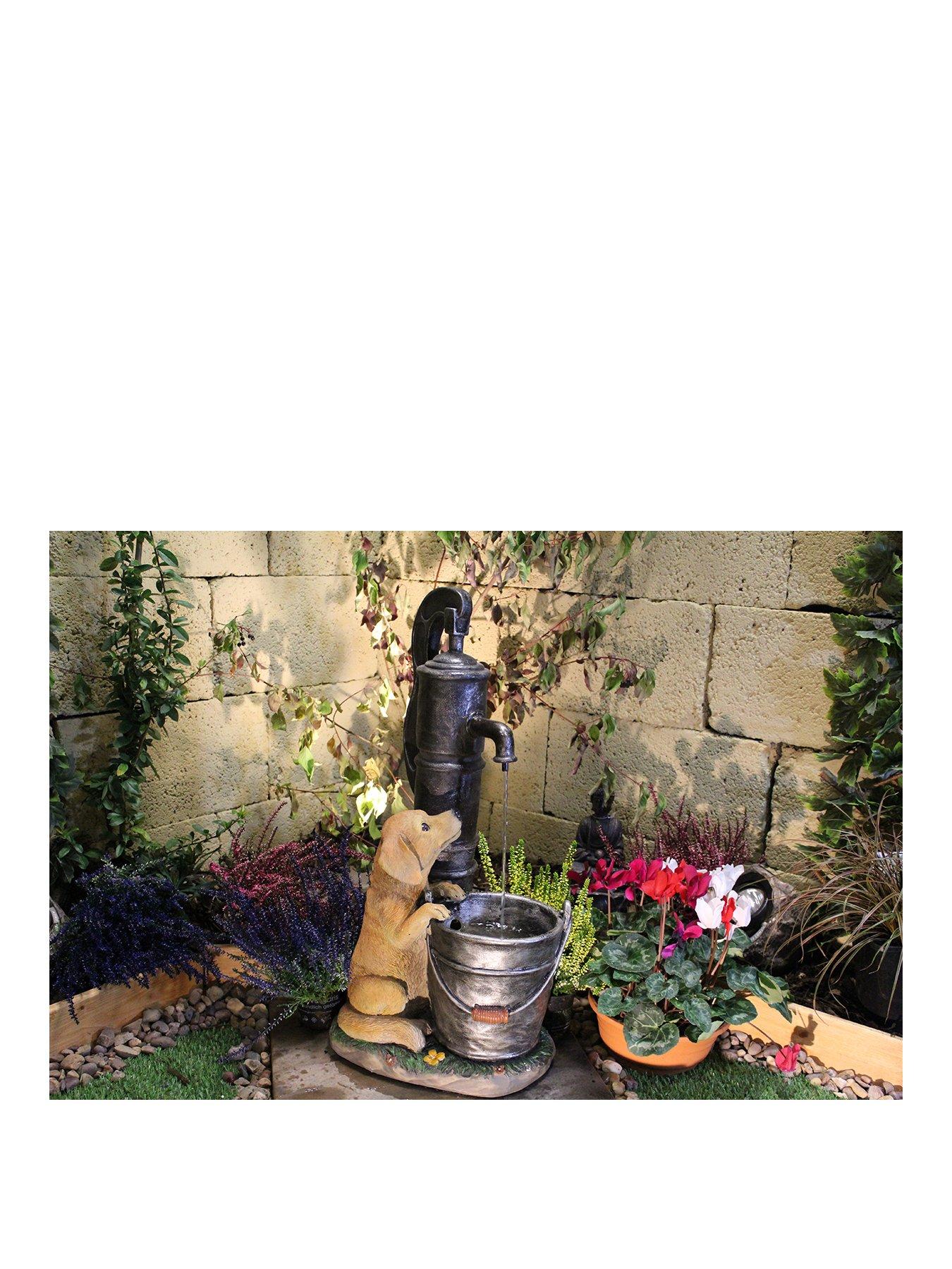 Product photograph of Tranquility Puppy Dog Fountain Mains Powered Water Feature from very.co.uk
