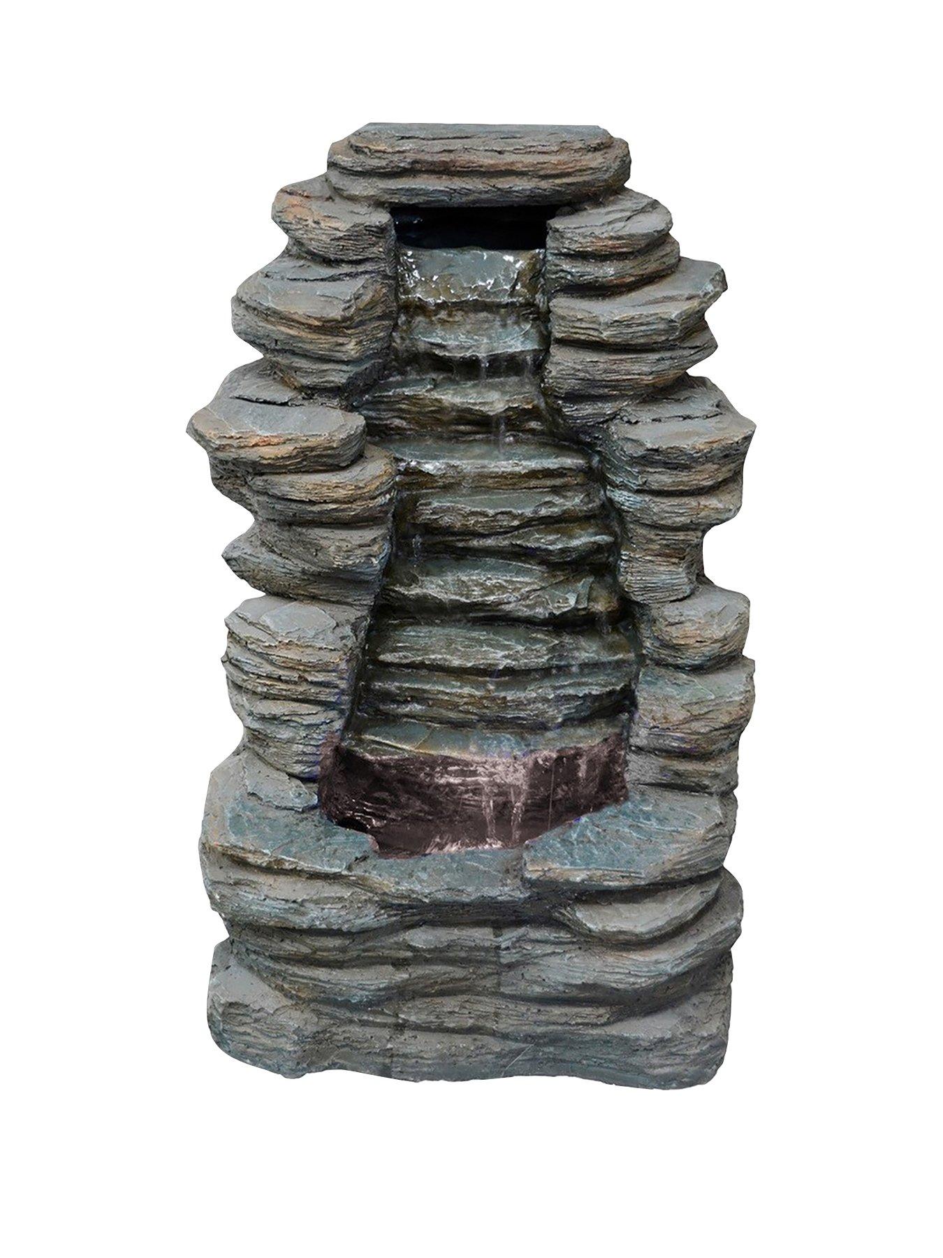Product photograph of Tranquility Mini Rock Cascade Mains Powered Water Feature from very.co.uk
