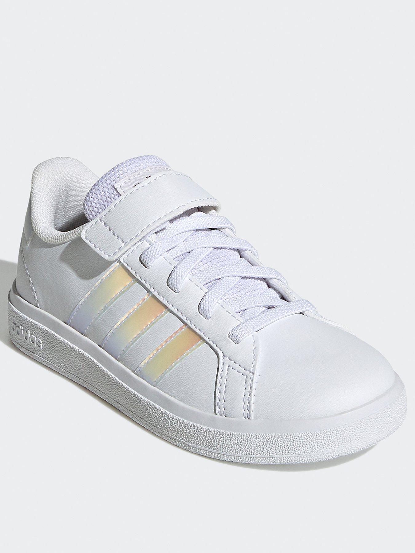 Kids Girls Grand Court 2.0 Trainers White Iridescent