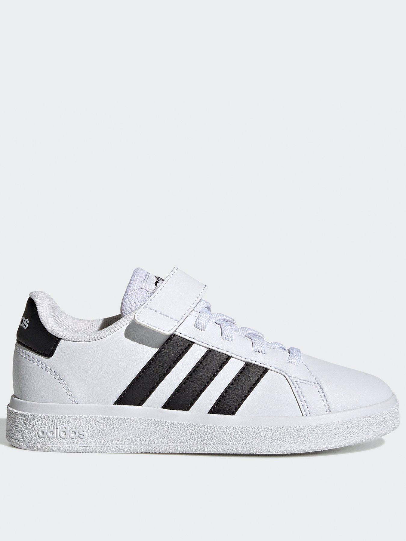 adidas Sportswear Kids Unisex Grand Court 2.0 Trainers - White/Black, White/Black, Size 10 Younger