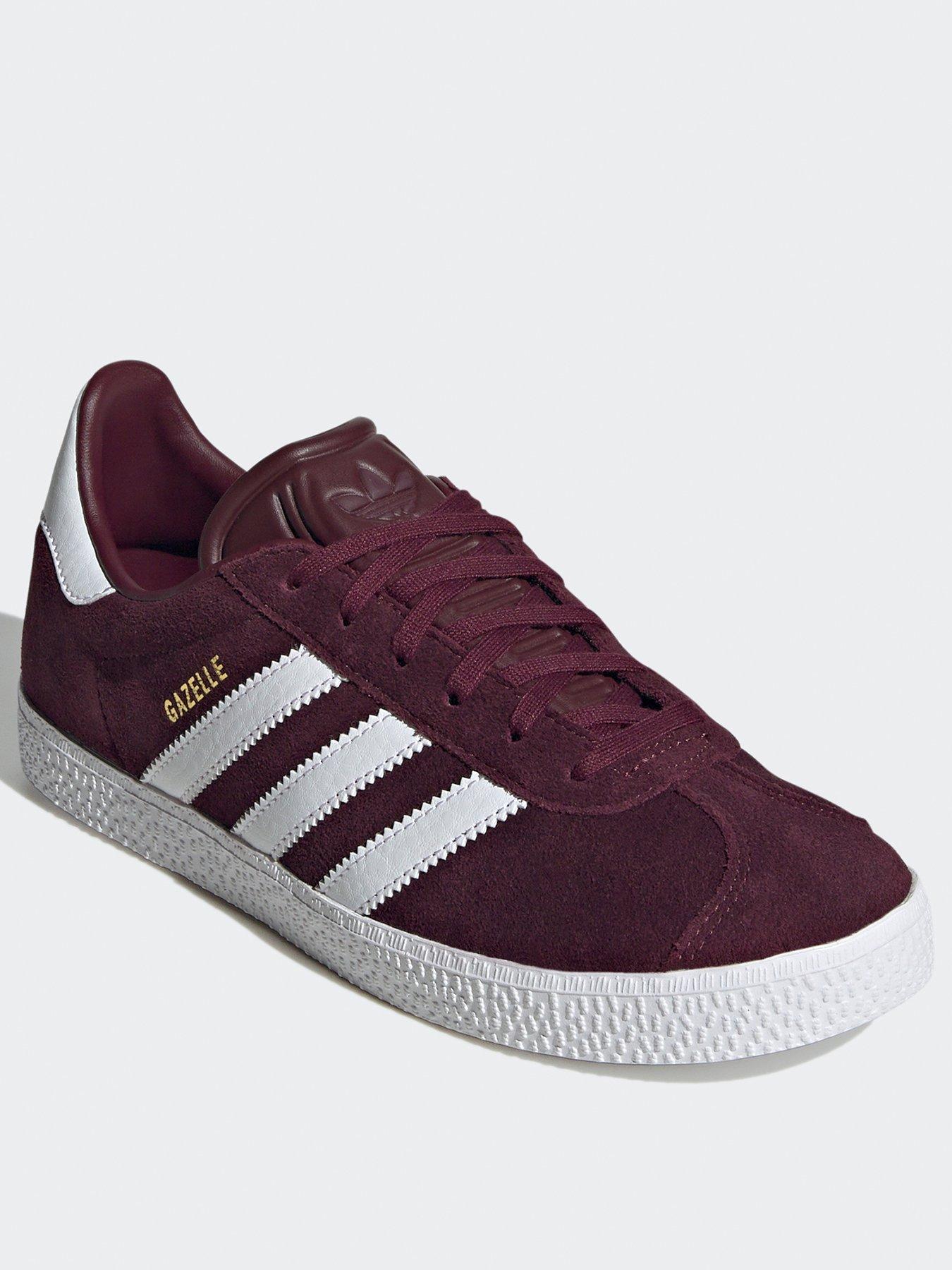 adidas Originals Junior Gazelle Trainers Dark Red very