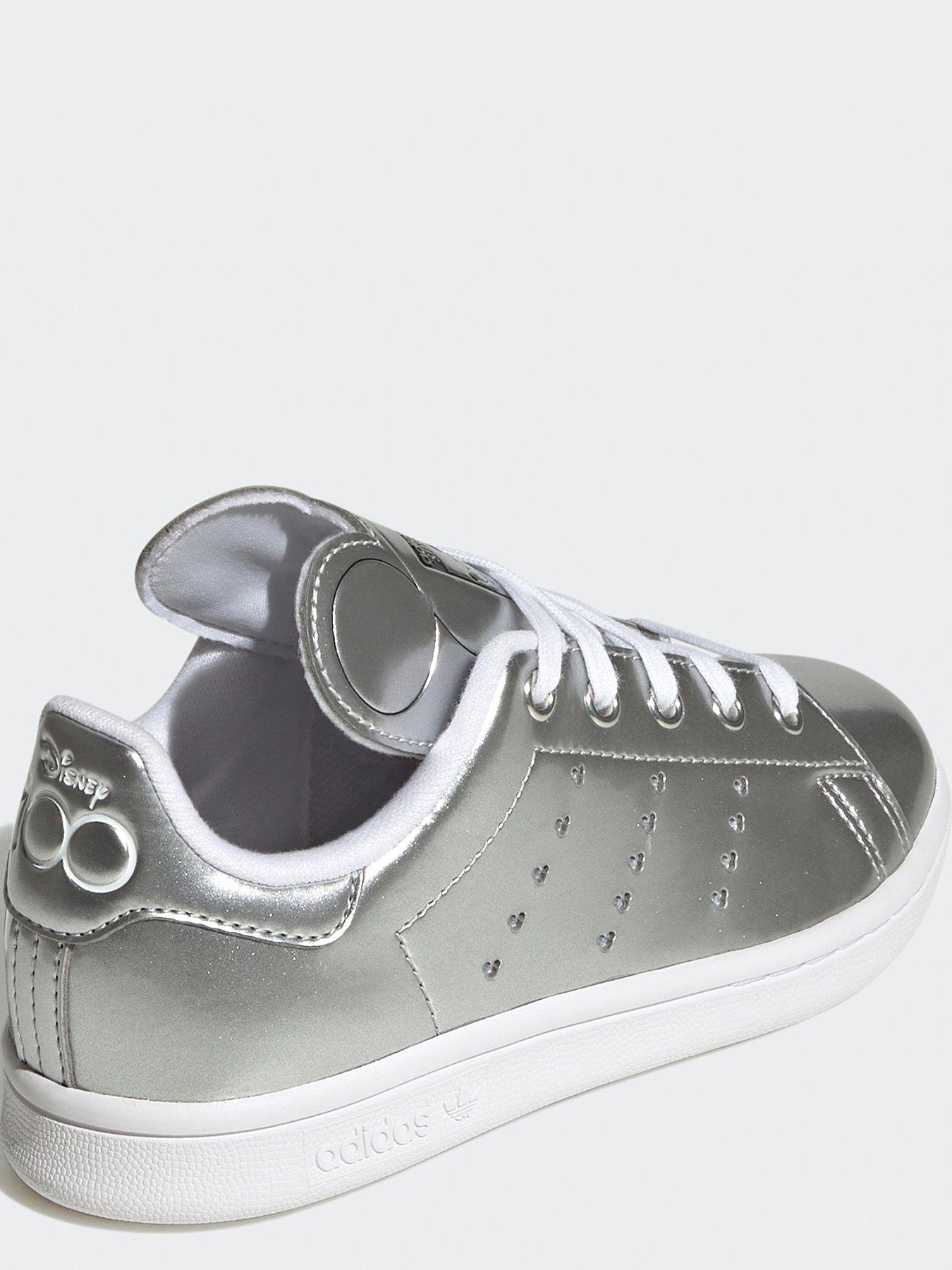 Adidas white & silver stan smith trainers youth sale