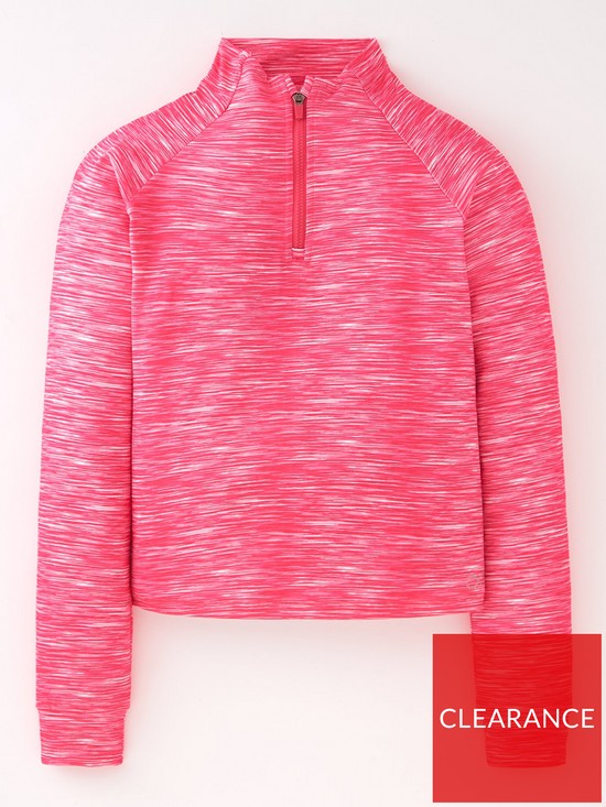 front image of everybody-active-pink-high-neck-zip-through-sports-top