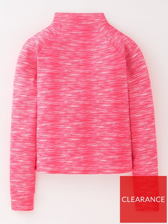 back image of everybody-active-pink-high-neck-zip-through-sports-top