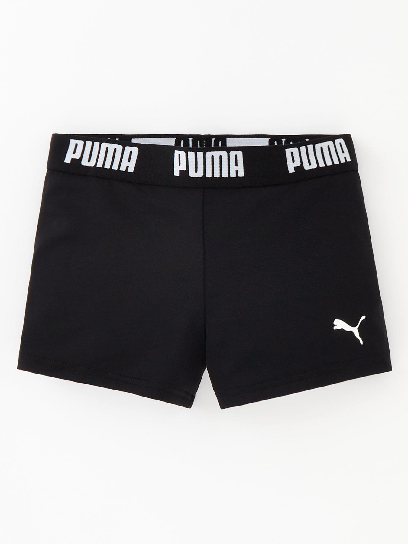 puma boys logo swim trunk - black