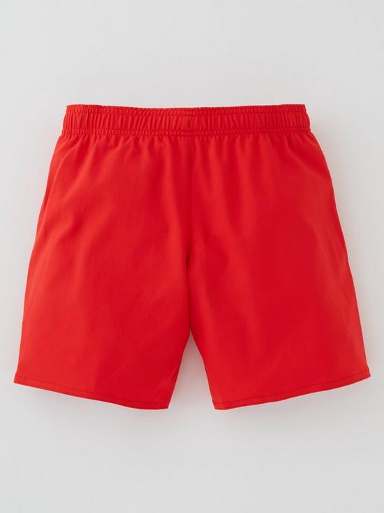 back image of puma-boys-medium-length-swim-shorts-red