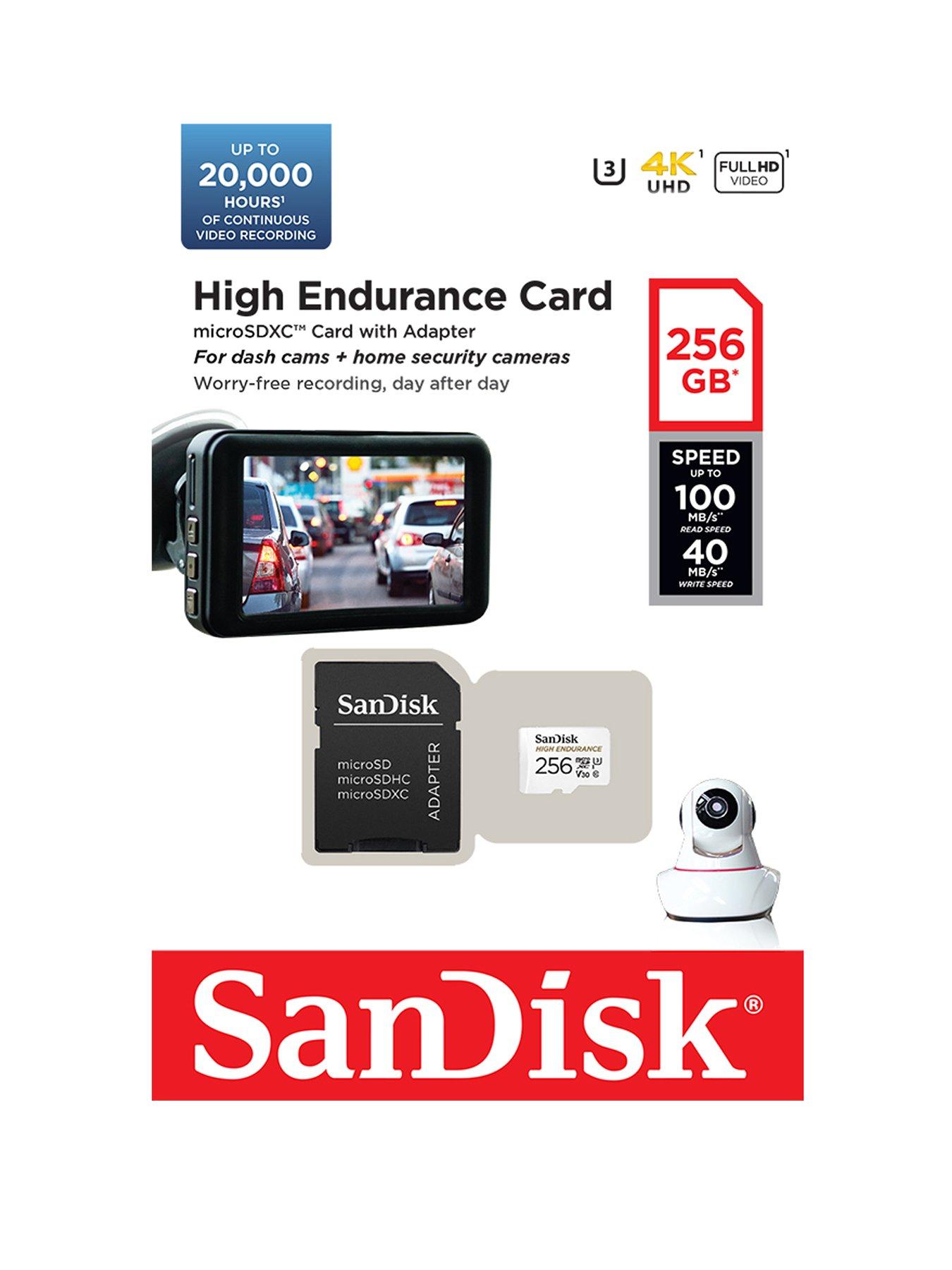 undefined High Endurance microSD 256GB + SD Adapter - for dash cams  &  home monitoring
