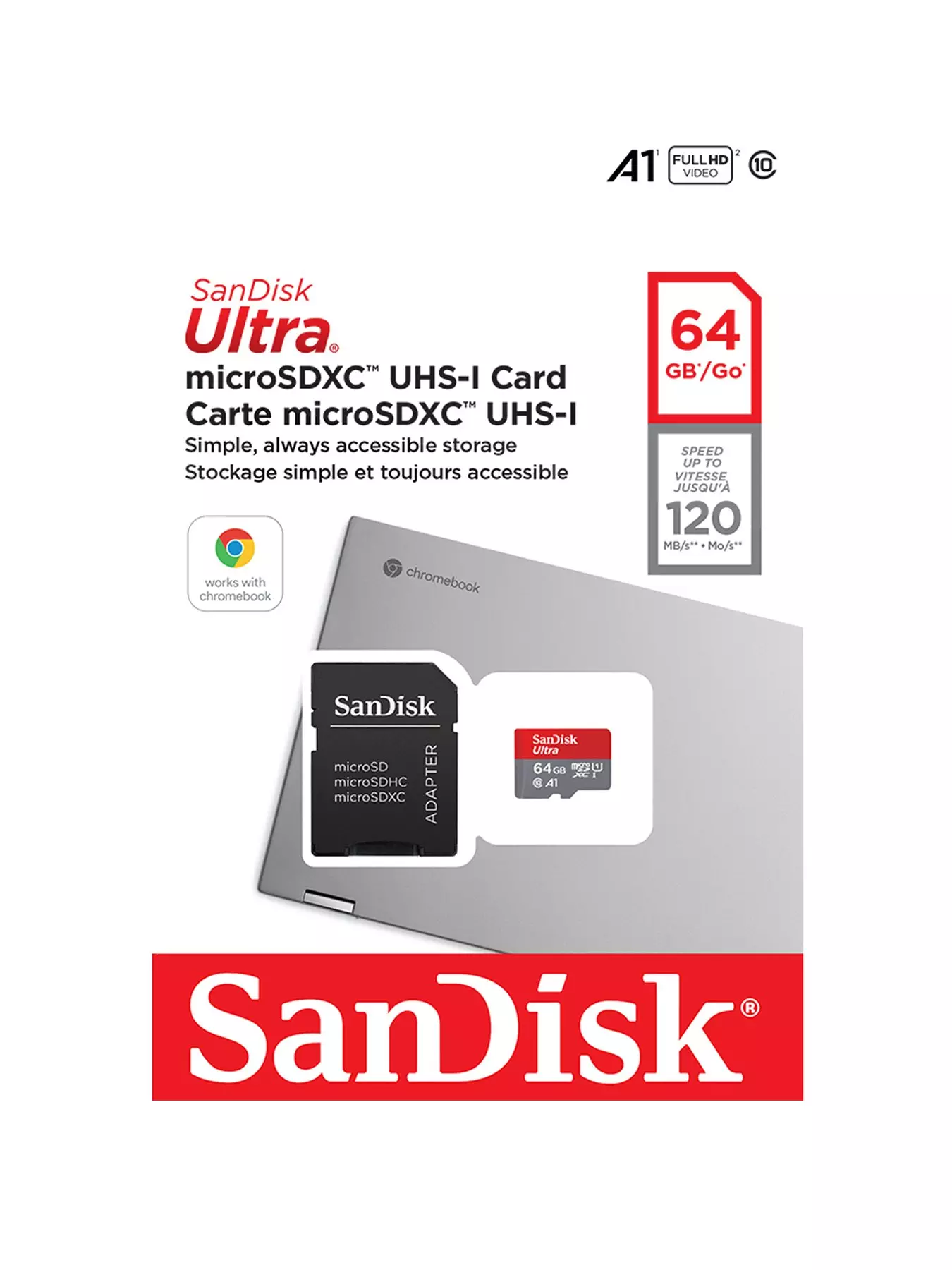 SanDisk Ultra Nouveau 32 Go micro SDHC Flash Carte Mémoire 100MB/s Classe  10