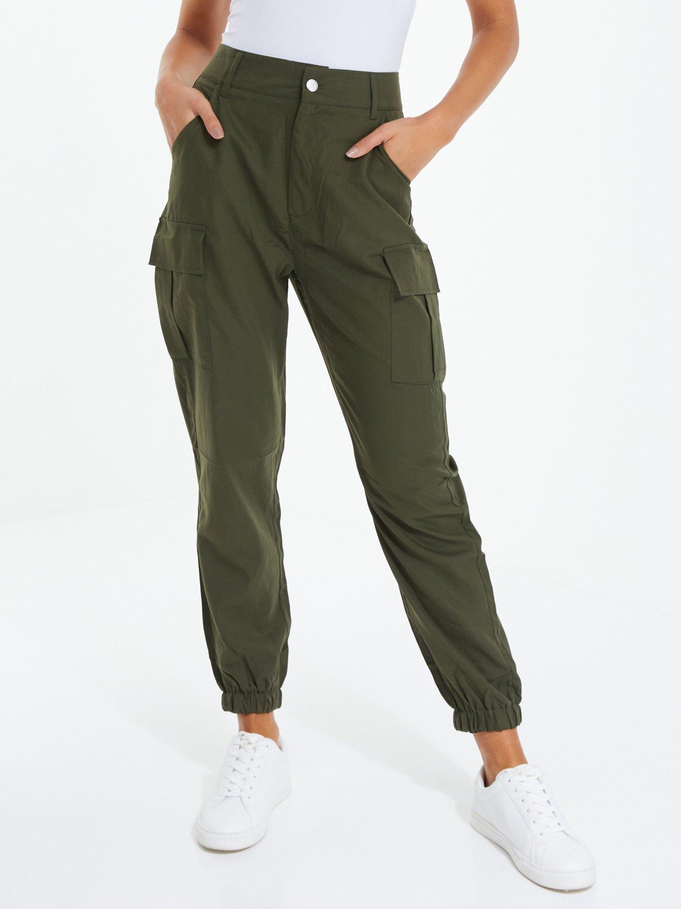 Cuffed Hem Pocket Detail Cargo Pants