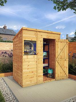 Product photograph of Mercia 6 X 4ft Shiplap Pent Shed from very.co.uk
