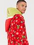  image of the-grinch-unisex-grinch-family-christmas-hooded-blanket-red