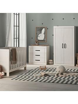 Product photograph of Silver Cross Alnmouth Oak 3 Piece Cot Dresser And Wardrobe Furniture Set from very.co.uk