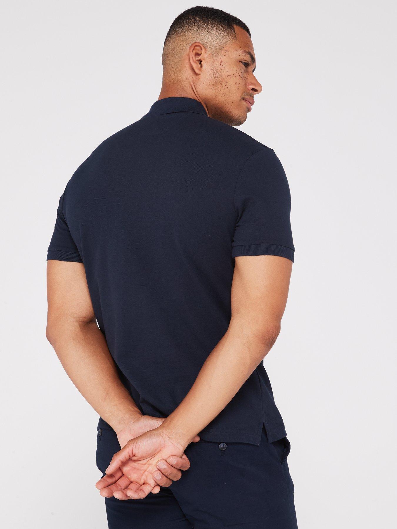 Image 2 of 4 of Hackett Slim Fit Logo Polo Shirt - Navy