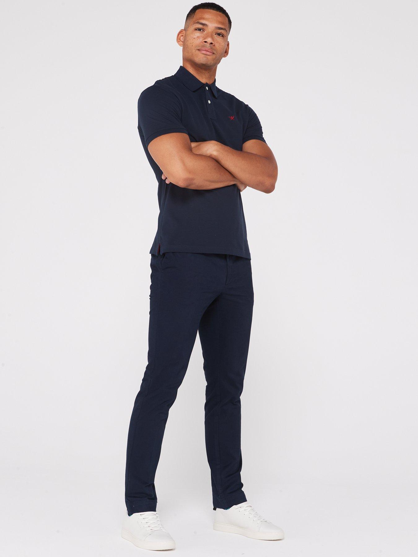 Image 3 of 4 of Hackett Slim Fit Logo Polo Shirt - Navy
