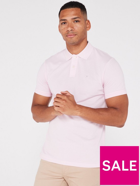 front image of hackett-slim-fit-polo-shirt-pink