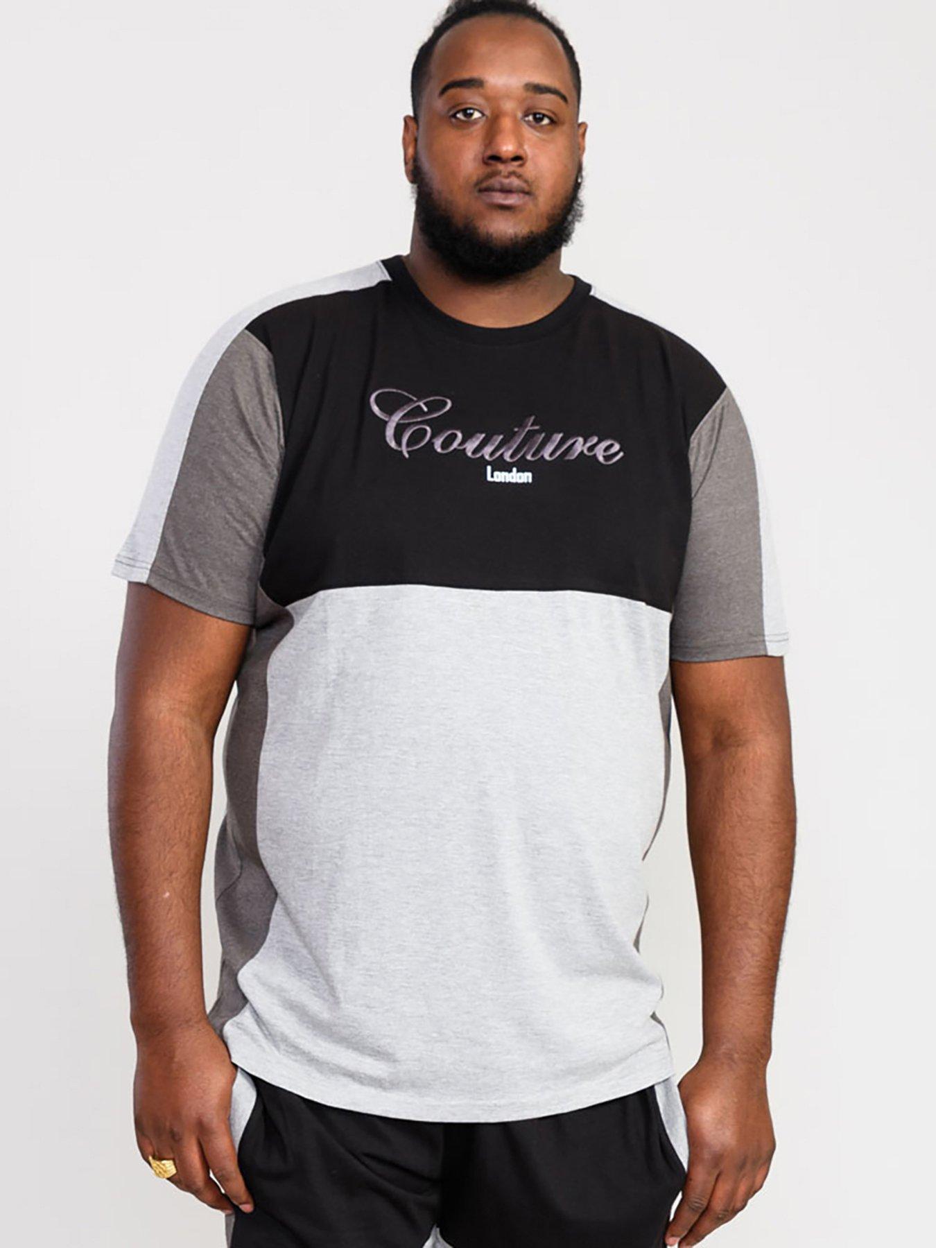 D555 Felix Couture Cut-And-Sew Detail T-Shirt, Multi, Size 5Xl, Men