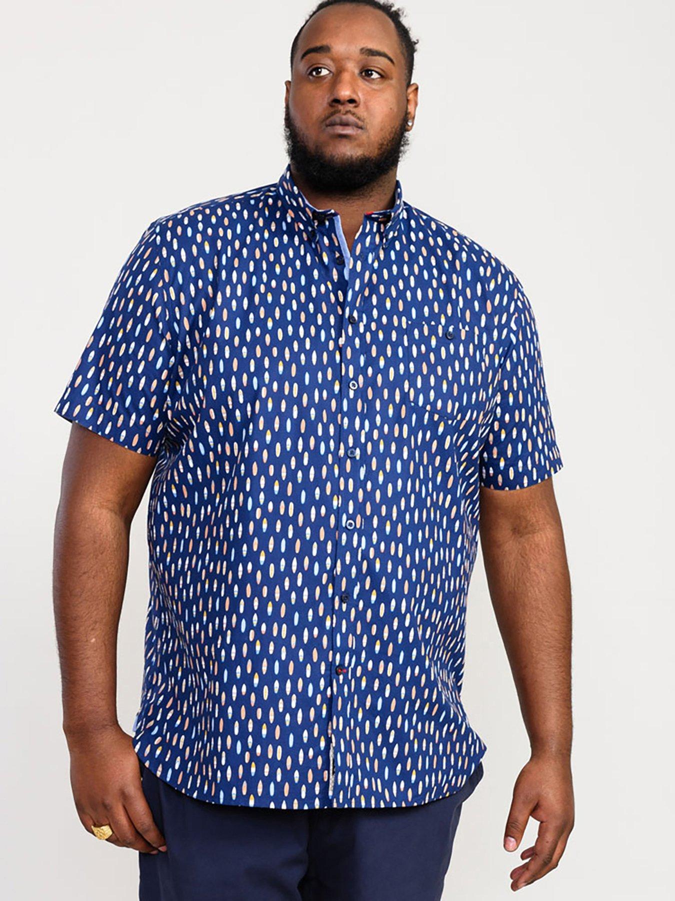 Image 1 of 4 of D555 Hackford Surfboard Print Button Down Collar Shirt - Navy