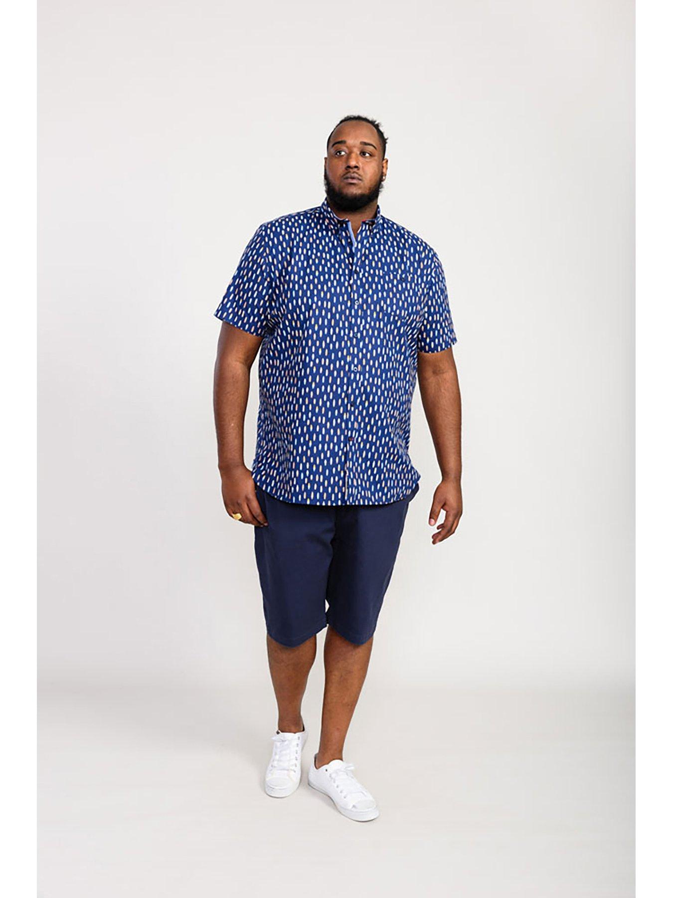 Image 2 of 4 of D555 Hackford Surfboard Print Button Down Collar Shirt - Navy