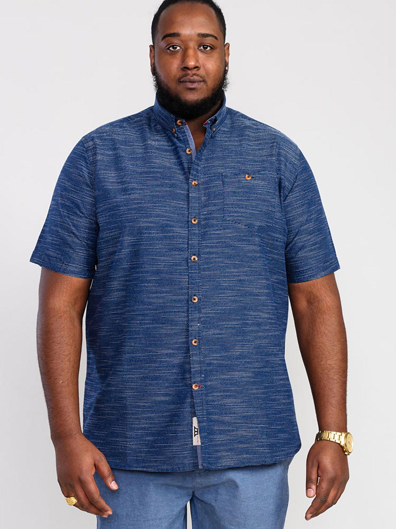 D555 Hove Textured Fabric Short Sleeve Button Down Shirt Navy very