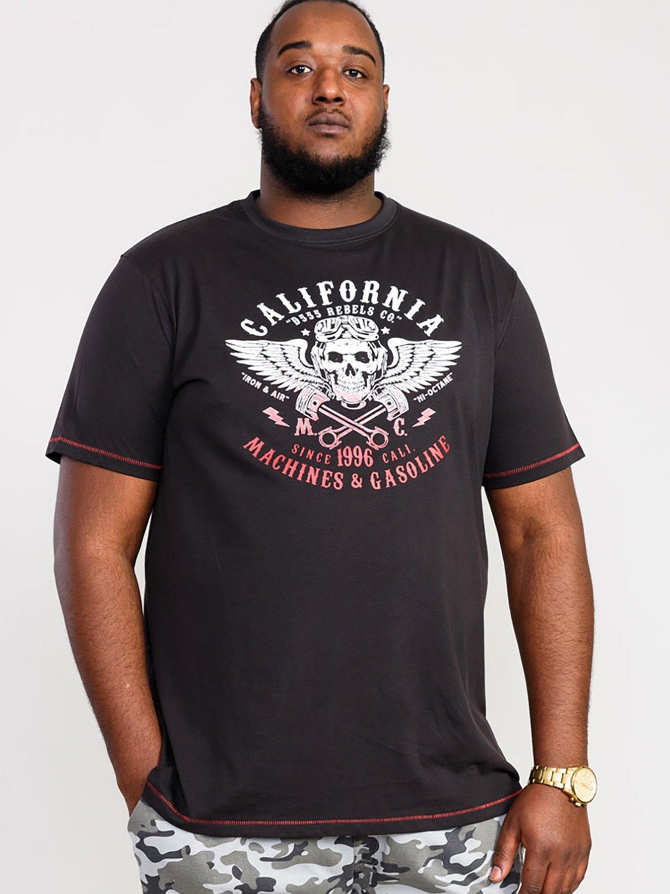 undefined Charles California Rebel Skull Printed T-Shirt - Black