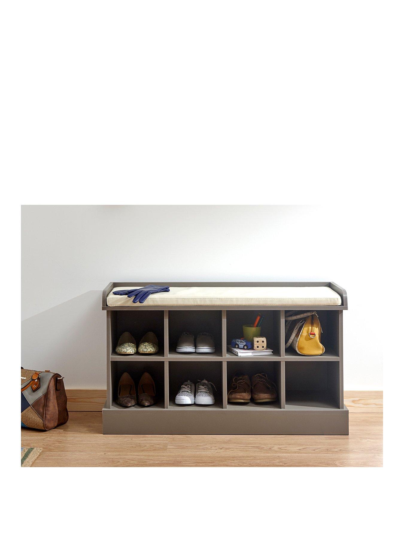 Product photograph of Gfw Kempton Shoe Bench - Grey from very.co.uk