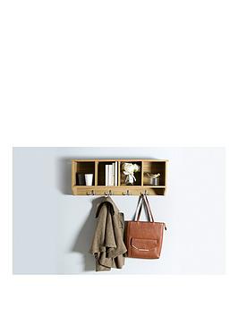 Product photograph of Gfw Kempton Wall Rack - Oak from very.co.uk