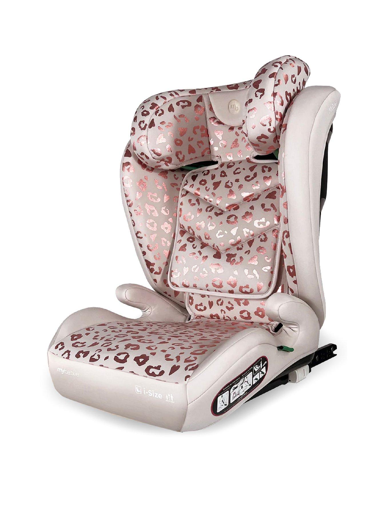 Image 1 of 7 of My Babiie iSize Blush Leopard Car Seat (100-150cm)