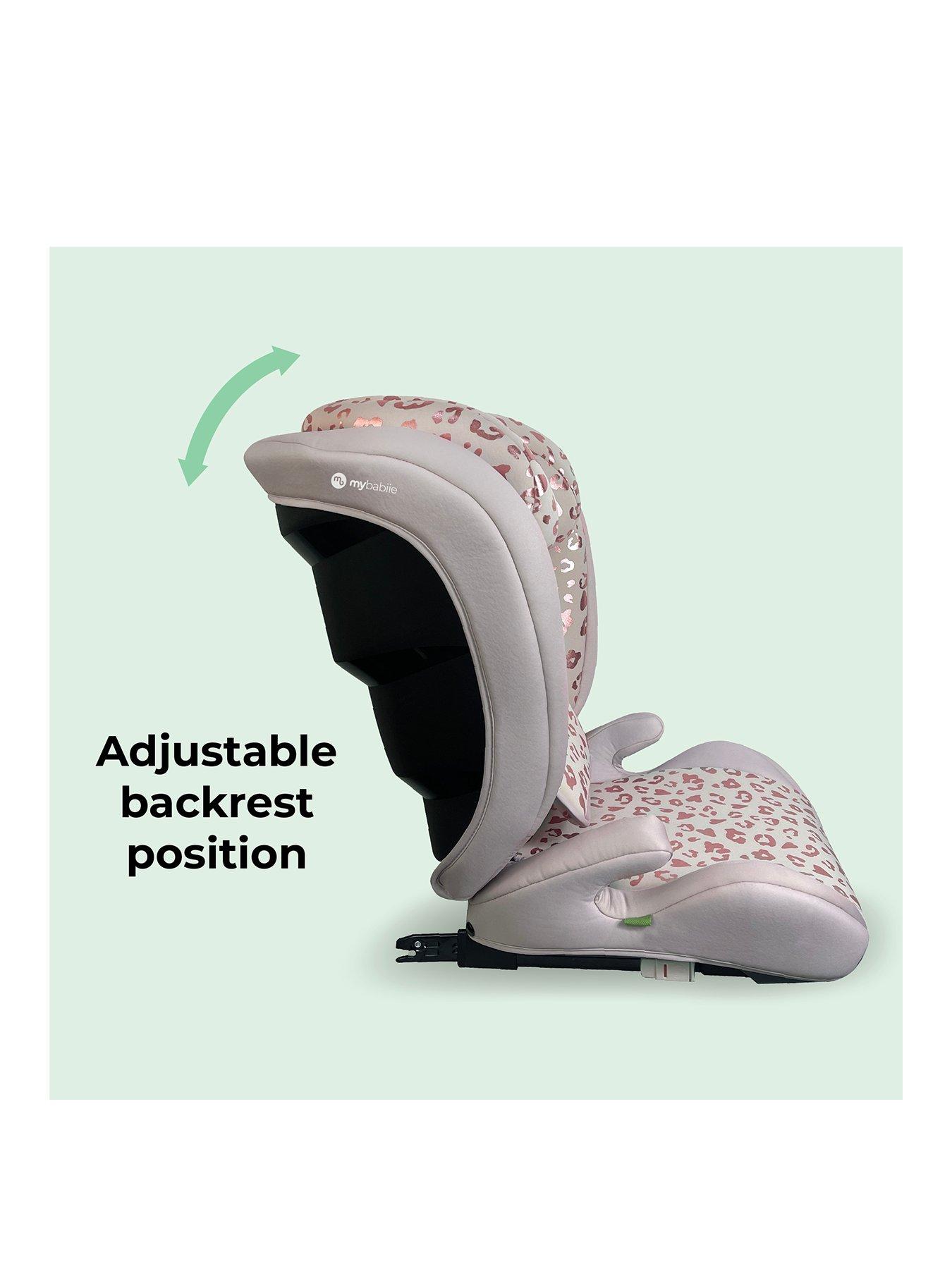 Image 2 of 7 of My Babiie iSize Blush Leopard Car Seat (100-150cm)