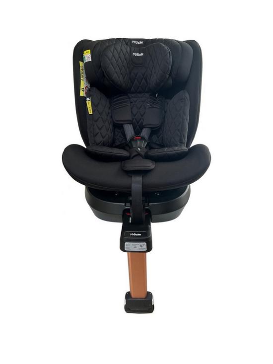 front image of my-babiie-billie-faiers-isize-quilted-black-spin-car-seat-40-150cm