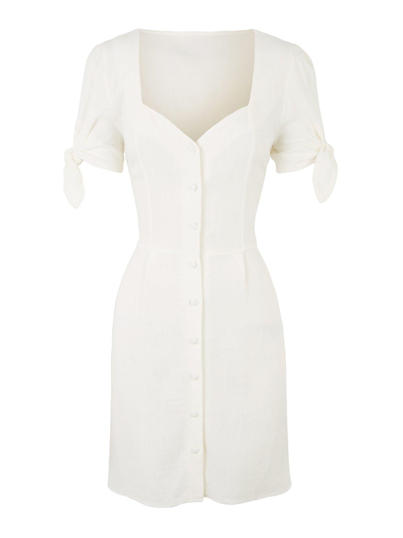 Linen button through clearance dress