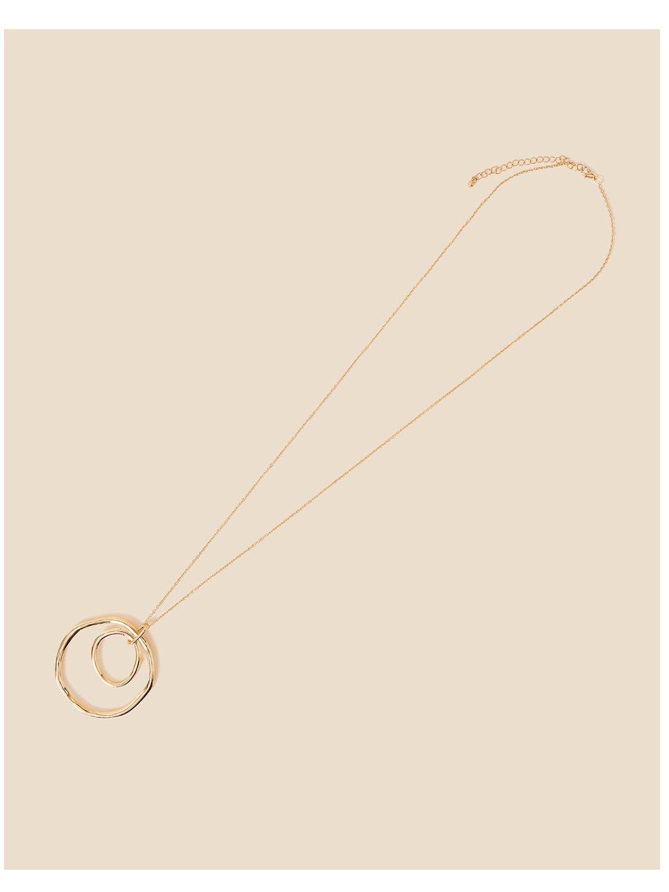 Product photograph of Accessorize Long Concentric Circle Pendant Necklace from very.co.uk