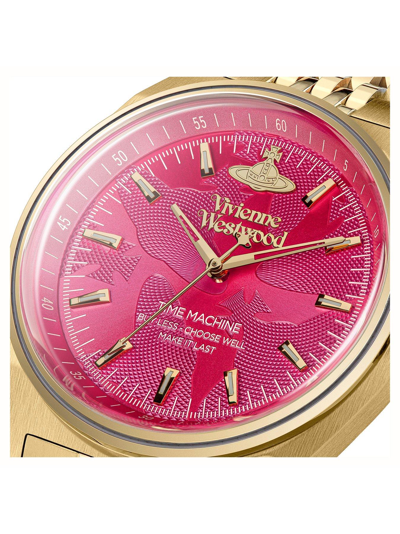 Image 3 of 5 of Vivienne Westwood Lady Sydenham Ladies Quartz Watch with Hot Pink Dial &amp; Gold Stainless Steel Bracelet