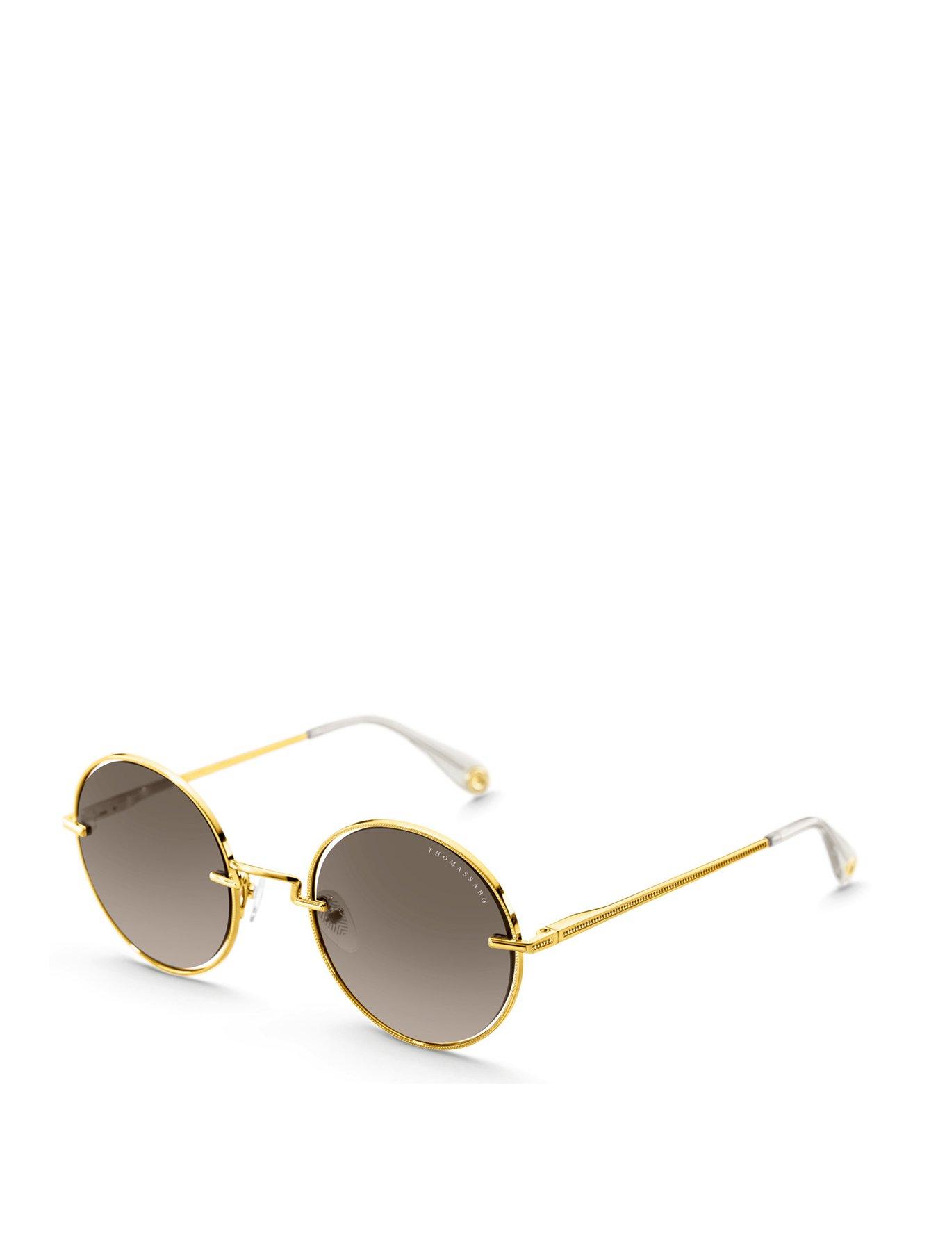 undefined Romy Gold Round Sunglasses