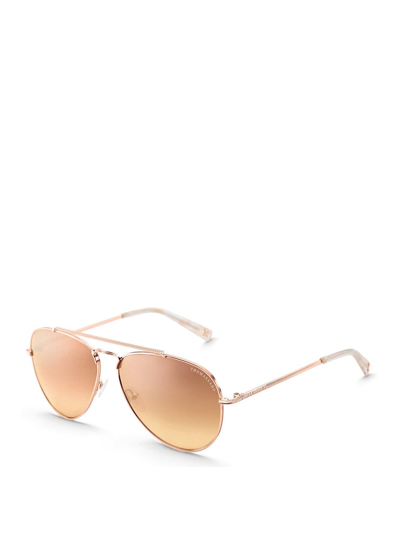 Image 1 of 6 of Thomas Sabo Harrison Pink Pilot Sunglasses