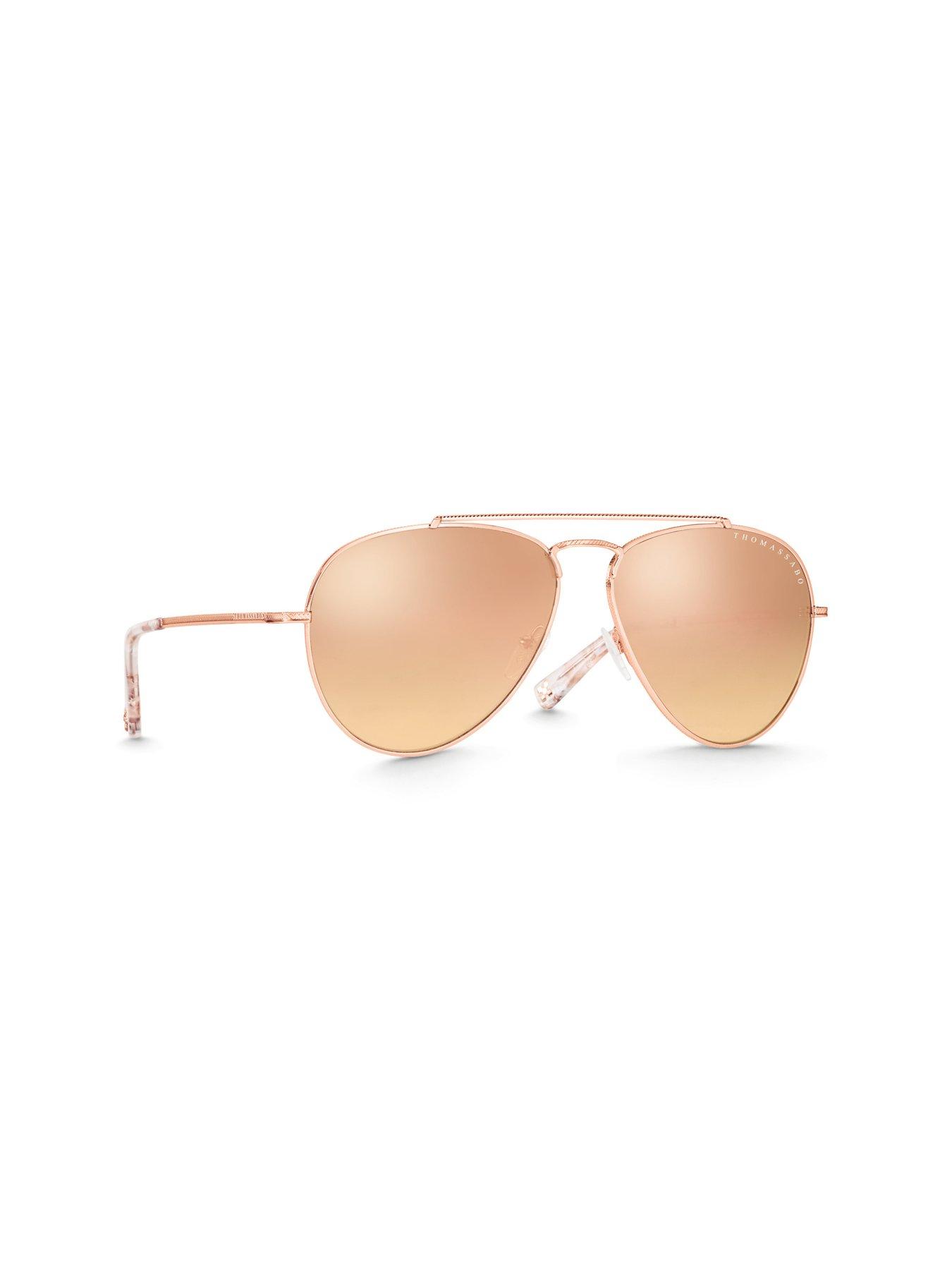 Image 3 of 6 of Thomas Sabo Harrison Pink Pilot Sunglasses