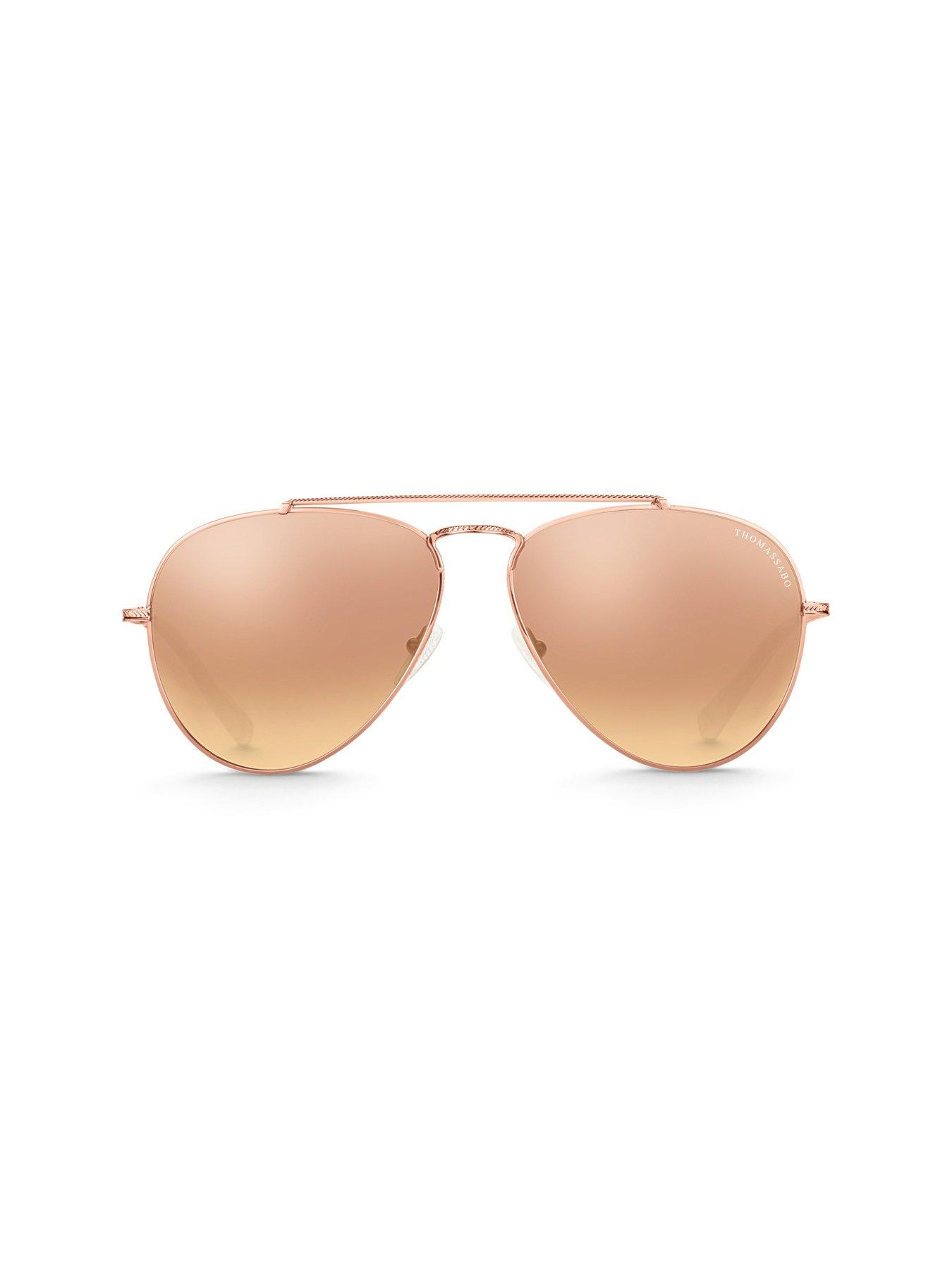 Image 4 of 6 of Thomas Sabo Harrison Pink Pilot Sunglasses