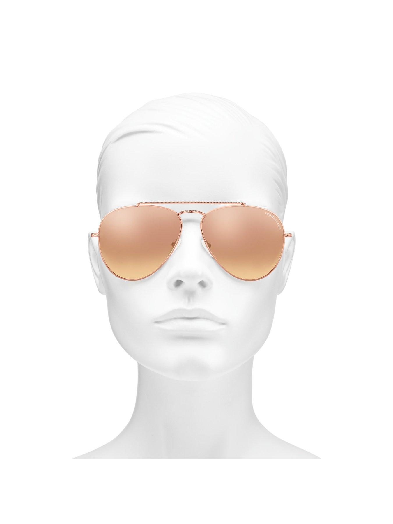 Image 5 of 6 of Thomas Sabo Harrison Pink Pilot Sunglasses