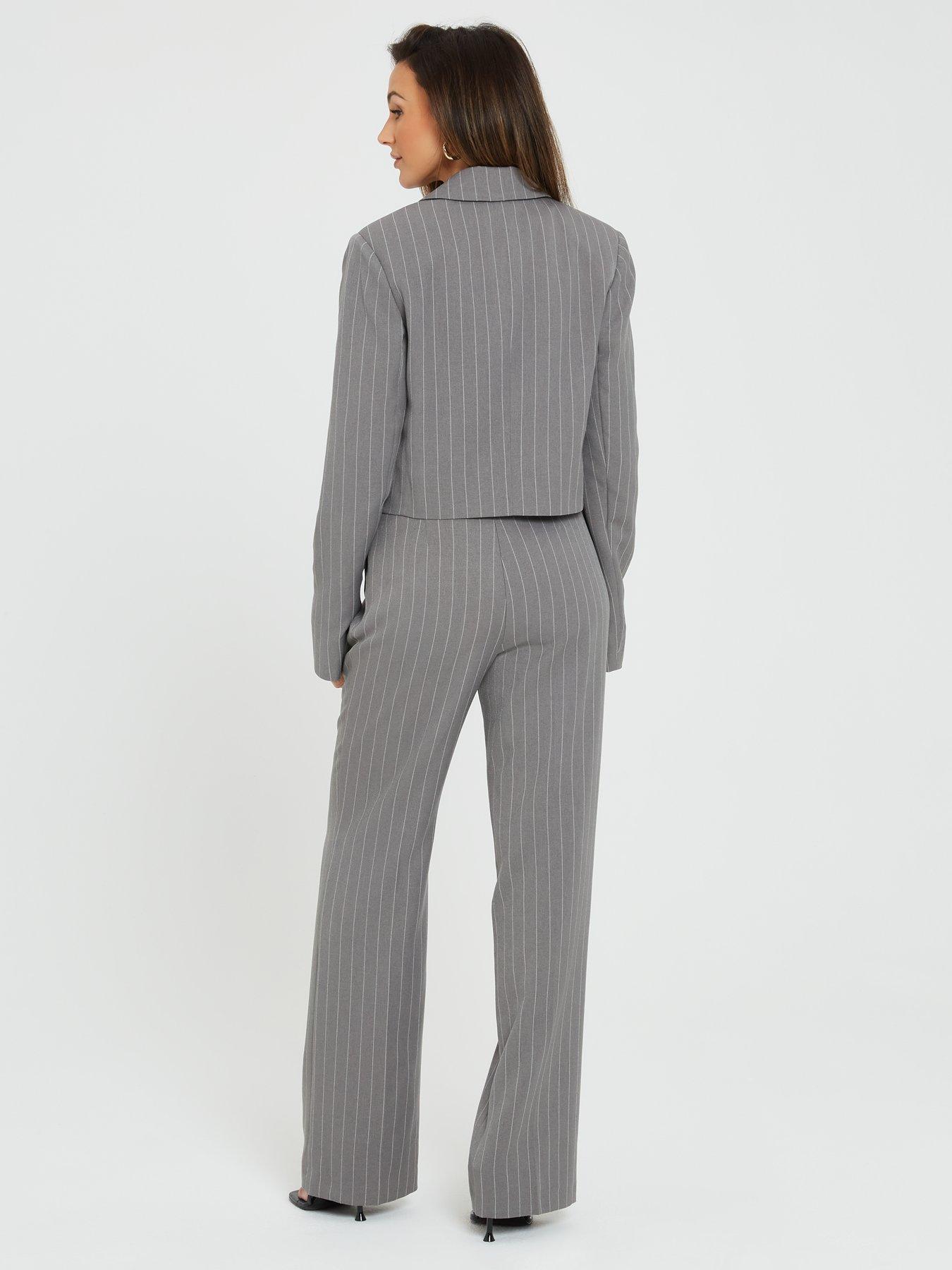 Grey pinstripe best sale trousers womens